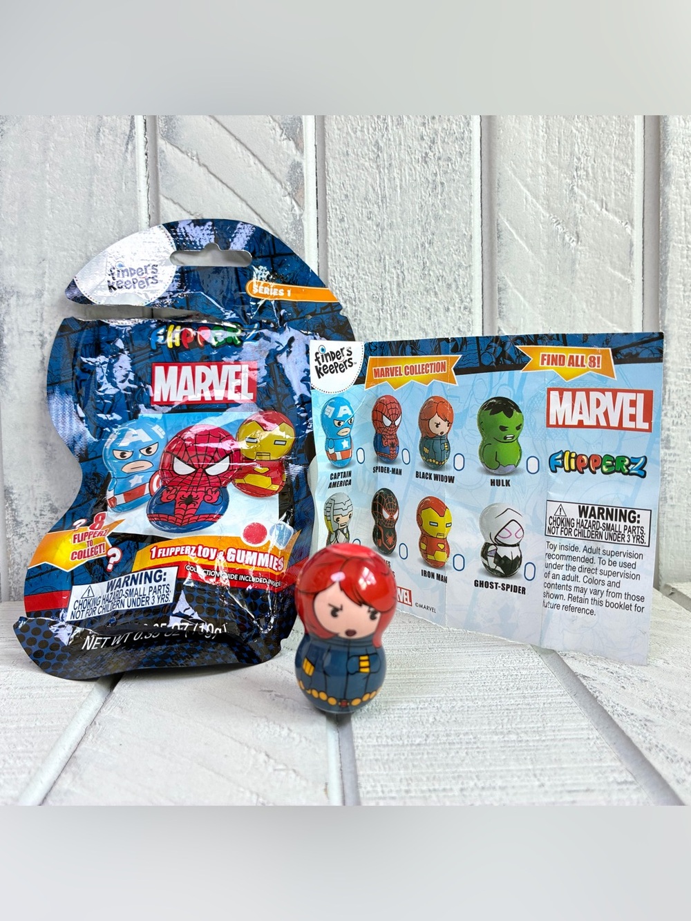 Finders Keepers Flipperz Marvel Collection Black Widow Series 1 Mini Figure Toy